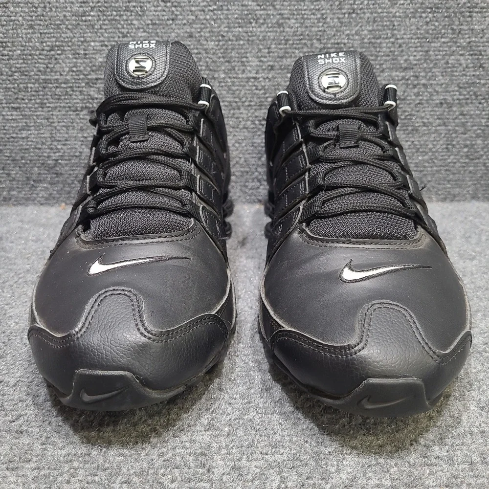 Nike Shox NZ Mens Size 11.5‎ Shoes Black Leather Athletic Sneakers 501524-091
